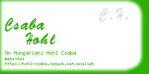 csaba hohl business card